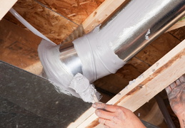 ducts being sealed by professional